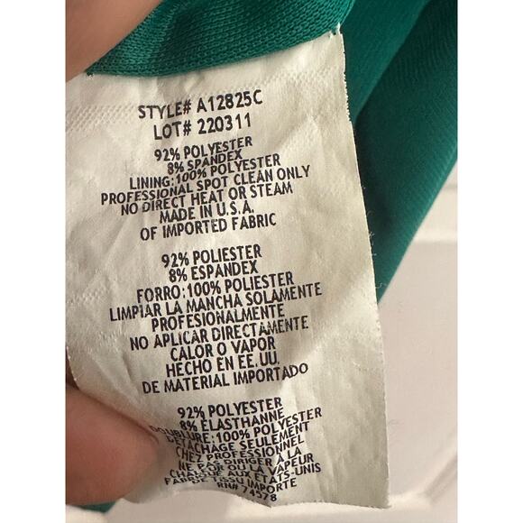 VTG Cache Dress Rhinestone One Shoulder Cocktail Mini Green Women’s Y2K Size 2 - Picture 7 of 9